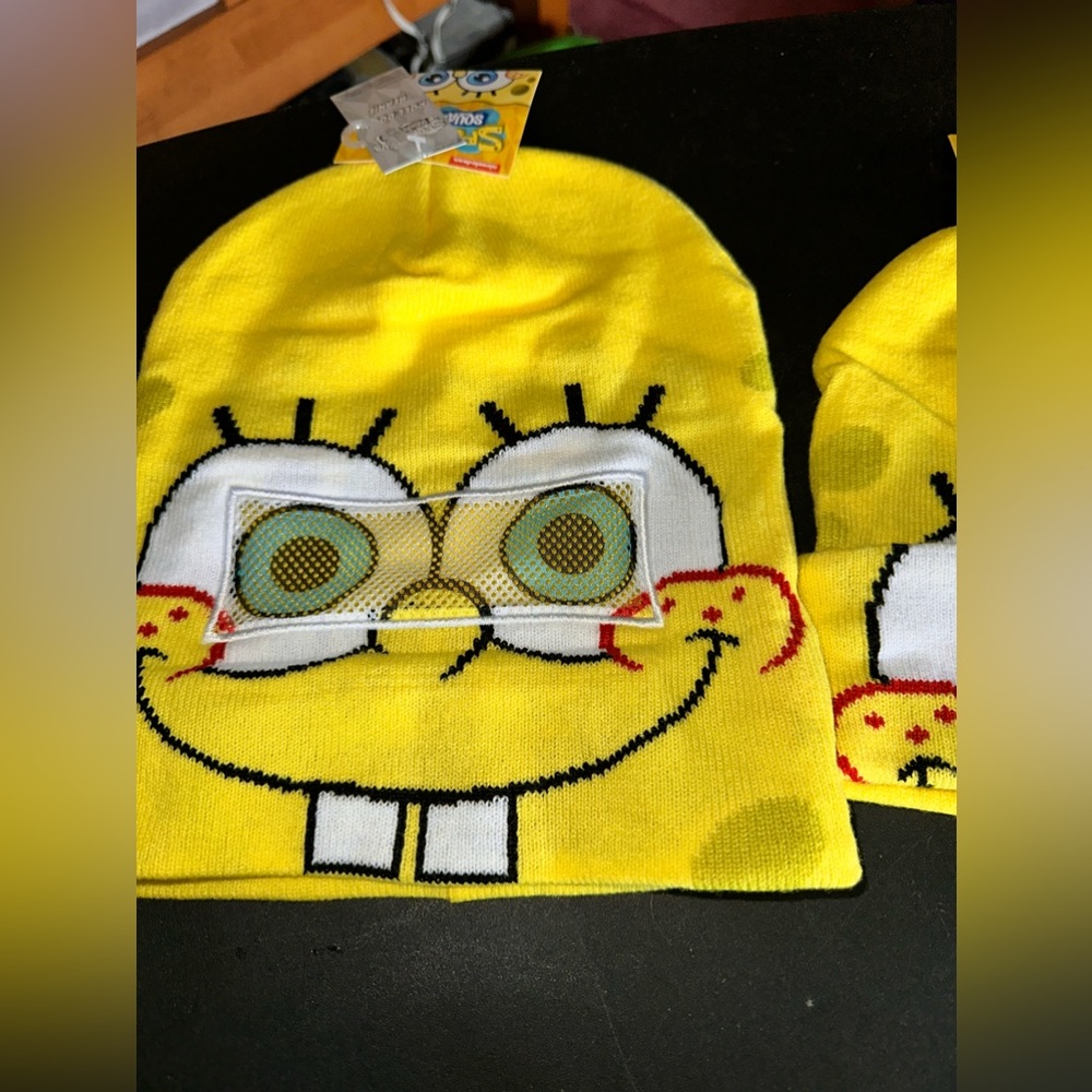 SpongeBob beanie and keychain